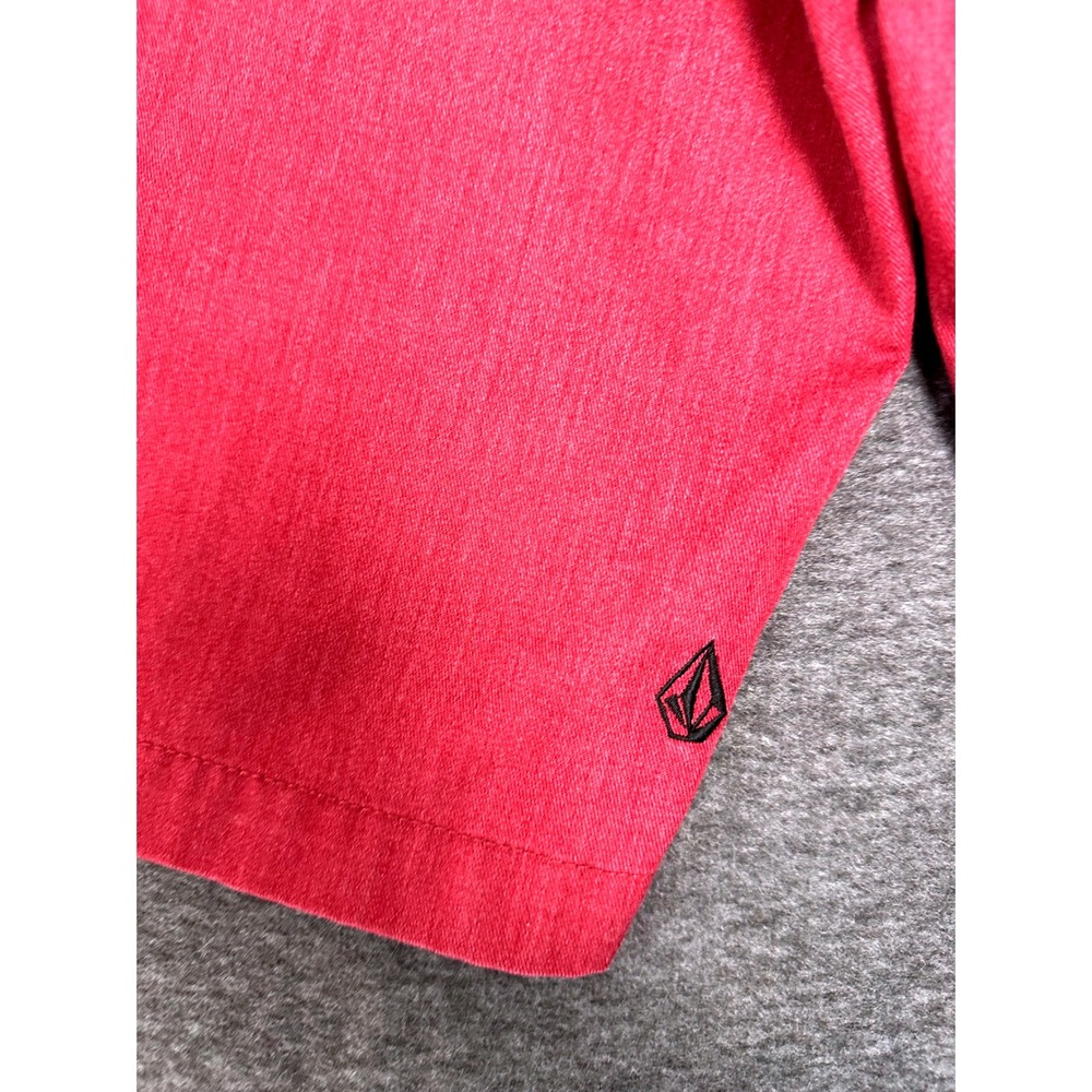 Volcom Surf Stripe Vibrant Chino Cotton Shorts Casual Everyday Red Size 33 - Picture 10 of 12